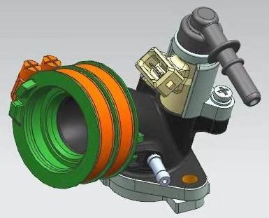 本外观设计产品的名称:电喷摩托车油气混合系统装置.2.